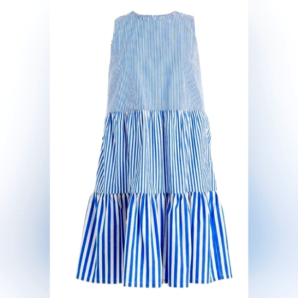 J. Crew Factory Dresses & Skirts - J. Crew [Factory] Re-imagined Cotton Tiered Striped Dress | 4